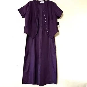 Valerie Stevens Dresses Valerie Stevens Purple Buttoned Maxi